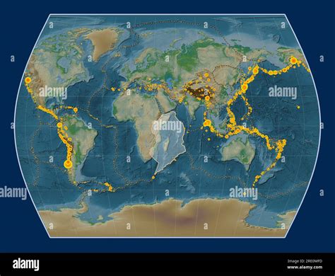 Placa tectónica somaliana en el mapa de elevación física en la