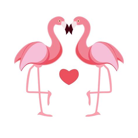 Cute Flamingo Love Background Vector Illustration Vector Art At