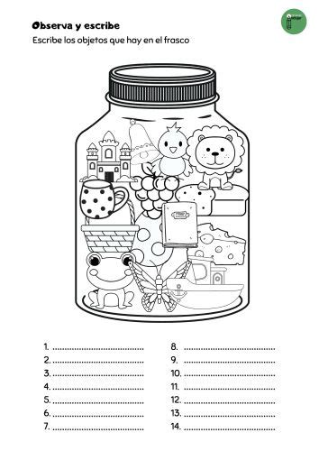 A Jar Filled With Teddy Bears And Other Things To Color On The Page