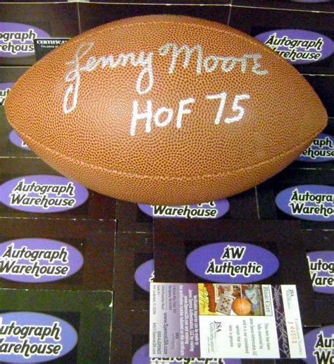 Lenny Moore Autographed Football Inscribed Hof Baltimore Colts Nfl