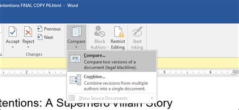 How To Use Microsoft Words Compare Feature