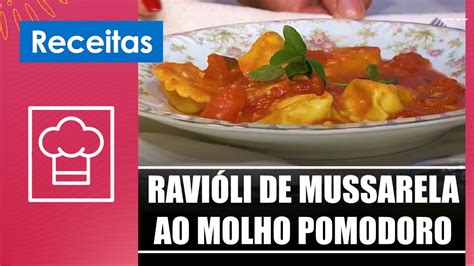 Faça um ravióli de mussarela ao molho pomodoro o chef Edson