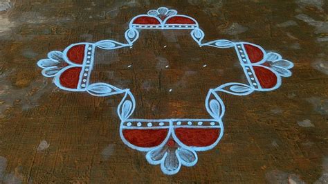 Navaratri Rangoli KolamDeepavali Vilakku Kolam With DotsDiwali