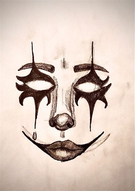 Clown drawing | Scary drawings, Creepy drawings, Scary clown drawing