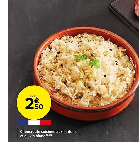 Promo Choucroute Cuisin E Aux Lardons Et Au Vin Blanc Chez Carrefour