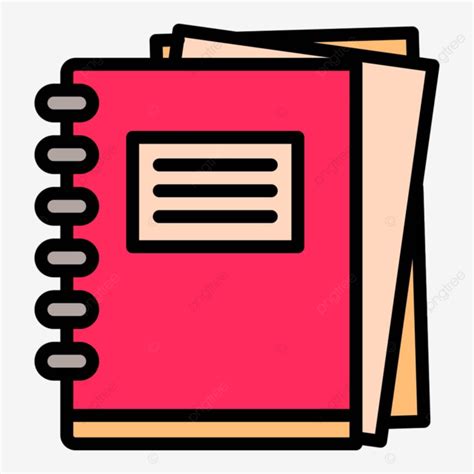 Vector De Contorno De Icono De Cuaderno Escolar Png Memor Ndum