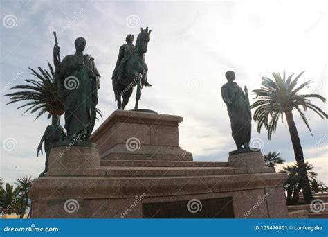 Statue of Napoleon Bonaparte on a Horse in Diamant Square, Ajaccio ...