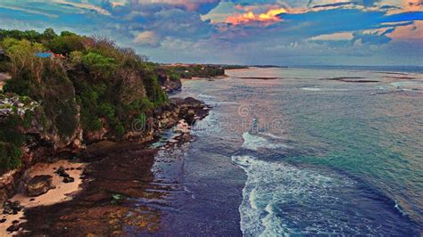 The Cliffs Of Sawangan Beach At Nusa Dua Bali Indonesia Stock Photo