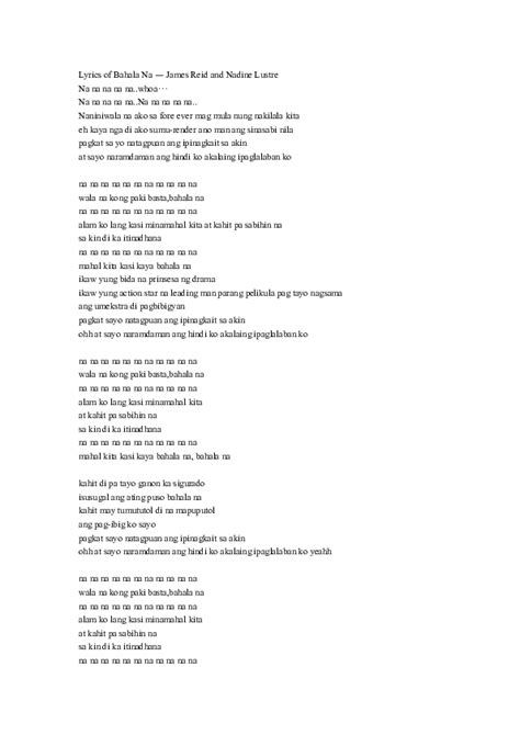 (DOC) Lyrics of Bahala Na | Joel Nora - Academia.edu