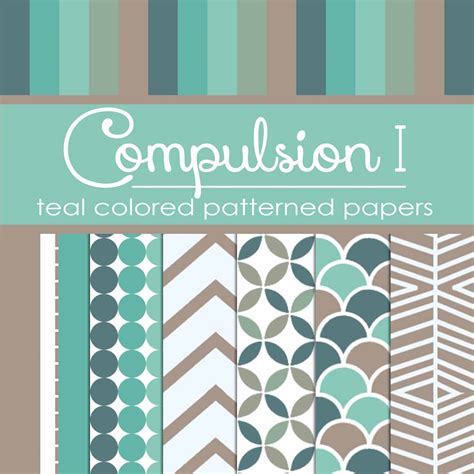 Compulsion I Teal Colored Pattern Papers Free By Teacheryanie On