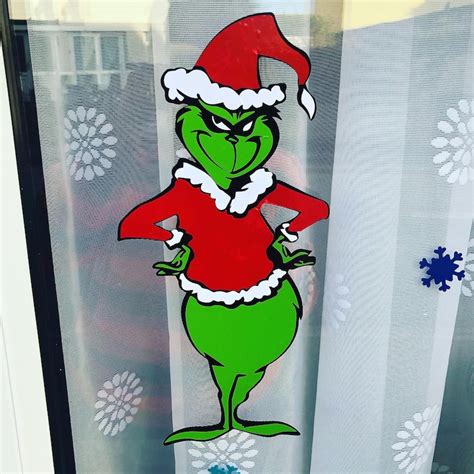 Grinch Vinyl Window Sticker Etsy Uk