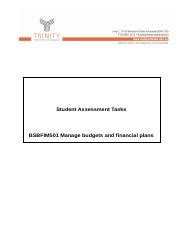 BSBFIM501 Student Assessment Tasks Updated Docx Student Assessment