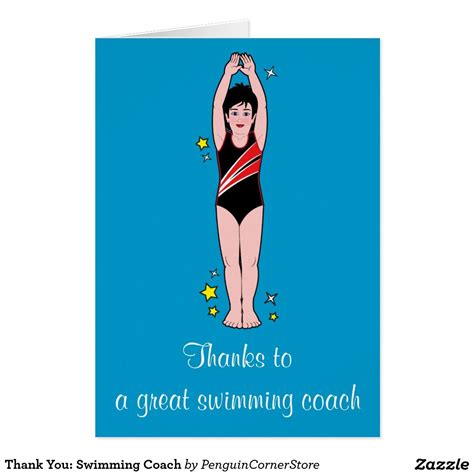 Thank You Swimming Coach Thank You Card Zazzle