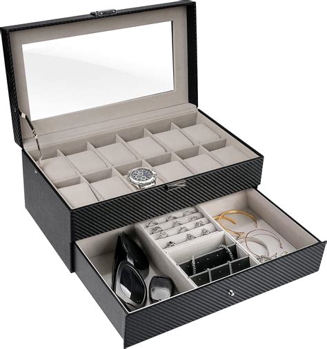 Procase Schichten Uhrenbox Schmuck Uhr Aufbewahrungsbox Mit