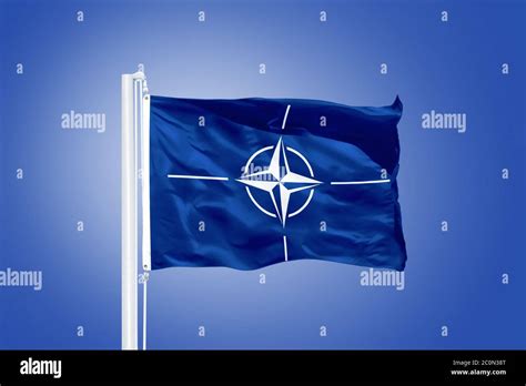 The Flag Of The North Atlantic Treaty Organization Nato Stock Photo Alamy