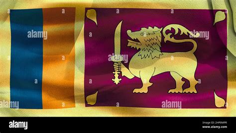 Sri Lanka Flag Realistic Waving Fabric Flag Stock Photo Alamy