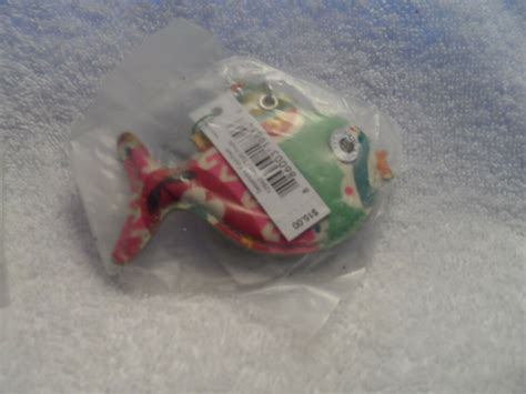 Vera Bradley Seashore Keychain Key Chain Fob Fish Tutti Frutti Split