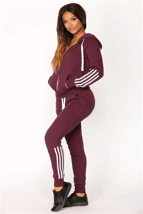 Custom Logo Winter Long Sleeve Women Plain Tracksuit 2pcs Set Printed