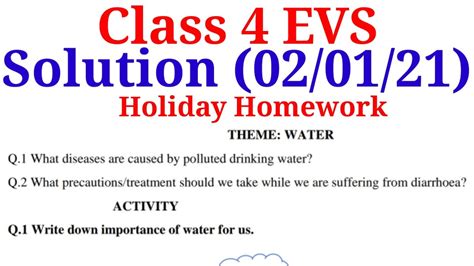 Class 4 EVS 02 01 21 Holiday Homework Solution MCD Winter Vacation