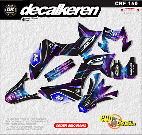 Decal Stiker Crf L Full Body Motif Galaxy Crf Klx Bf Wr Dtx