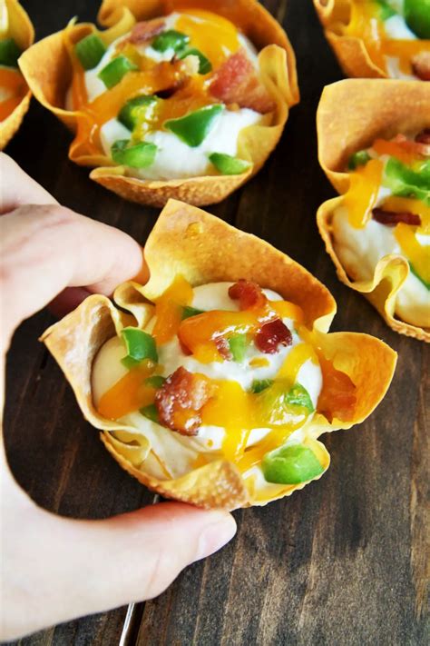 Bacon Jalapeno Popper Wonton Cups The Tasty Bite