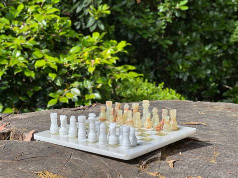 Jade Chess Set Marble Chess Set Handmade Chess Set Christmas Etsy