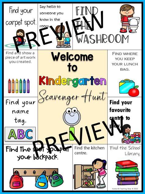 Meet The Teacher Back To School Scavenger Hunt Kindergarten