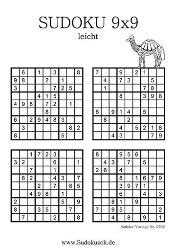 Sudoku 9x9 Zum Ausdrucken Kostenlos Sudokuzok