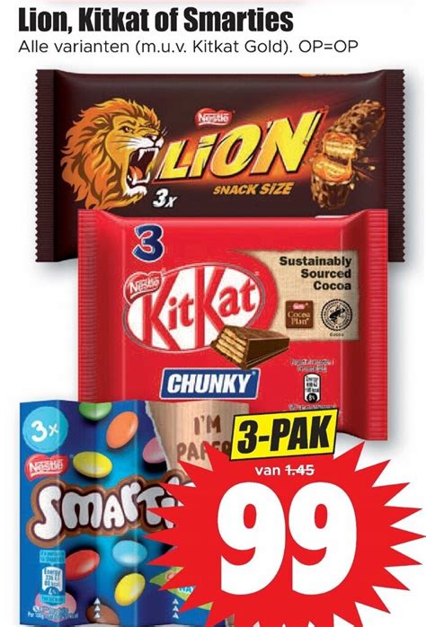 Lion Kitkat Of Smarties Alle Varianten 3 Pak Aanbieding Bij Dirk