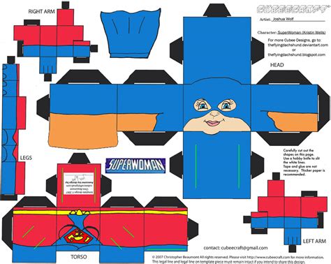 Superwoman Paper Toy Free Printable Papercraft Templates