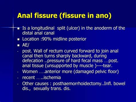 Anal Fissure Fissure In Ano Ppt Download