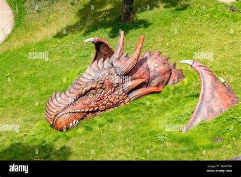 Red Dragon In Lincoln Castle Lincoln Lincolnshire England Stock