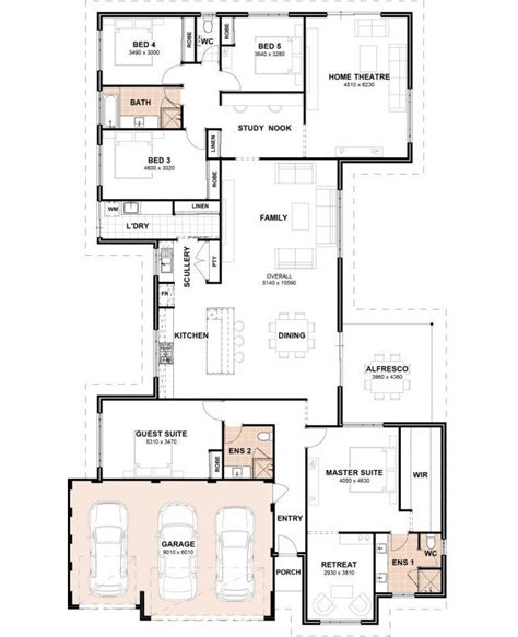 48 Family House 5 Bedroom House Floor Plan Design 3D Modern – New Home ...