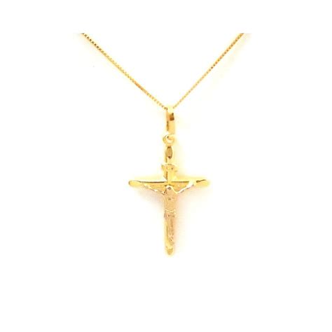 COLLANA IN ORO GIALLO18 KT CON CROCIFISSO