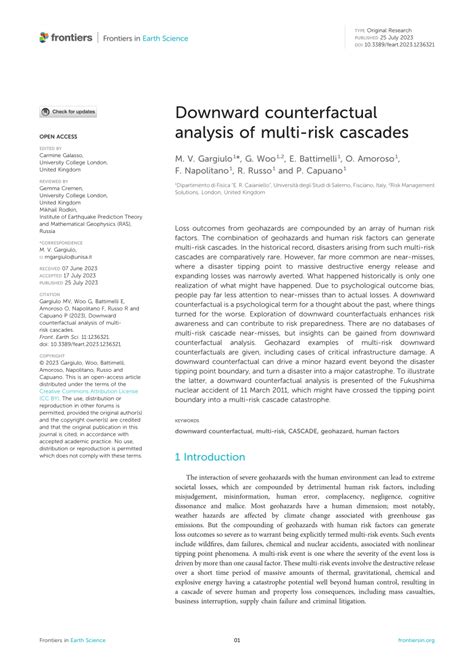 PDF Downward Counterfactual Analysis Of Multi Risk Cascades