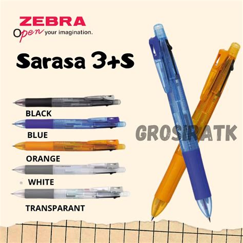 Jual Zebra Sarasa 3 S Multifungsi Gel Pen Pulpen Plus Pensil Pulpen