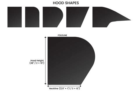 The Hood Shapes And Measurements Are Shown