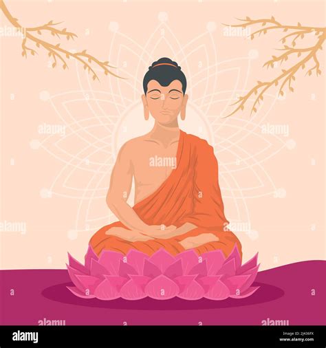 Vesak Day Card With Buddha Stock Vector Image And Art Alamy