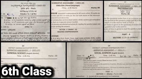 Telangana 6th Class Sa1 New Model Question Papers New 2022 2023 Porn