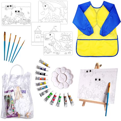 Buy Kids Art Set – 25 Piece Acrylic Painting Set Supplies Kit with ...