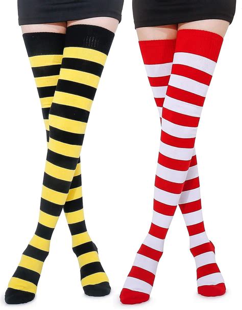 Extra Long Cotton Stripe Thigh High Socks Over The Knee High Socks