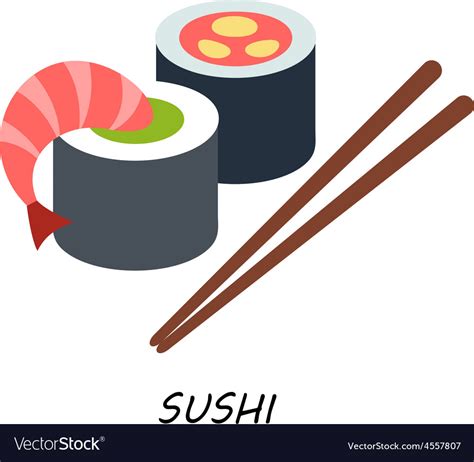 Delicious Sushi Set Food Icons Japanese Food Vector Image