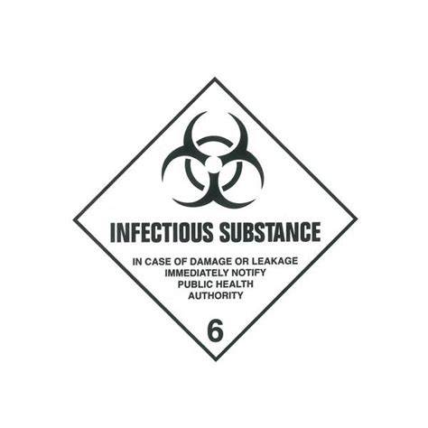 Code Class Infectious Substance Hazard Labels Mm X Mm