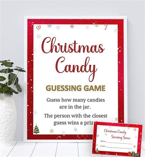 Christmas Candy Guessing Game Holiday Party Game Printable