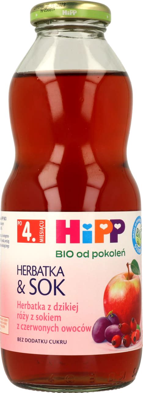 HIPP Herbatka Sok BIO herbatka z dzikiej róży z sokiem z czerwonych