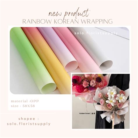 Jual Rainbow Korean Kertas Flower Wrapping Korean Cotton Rainbow Paper