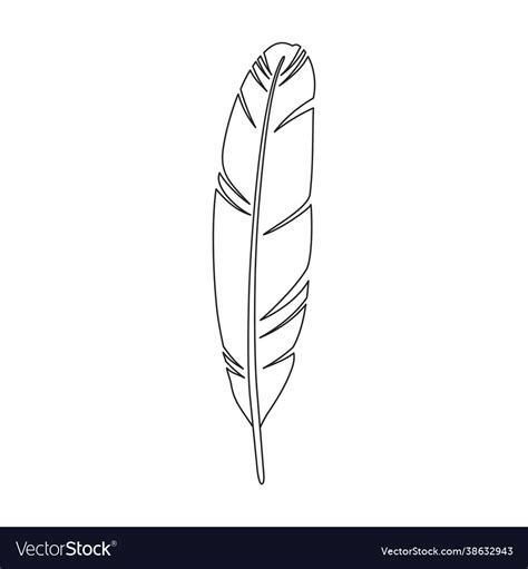 Feather bird outline icon Royalty Free Vector Image