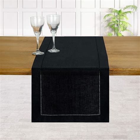 Amazon D Moksha Homes 100 Pure Linen Hemstitch Table Runner 14