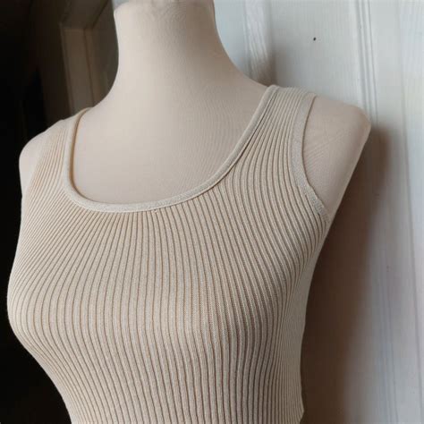 Nude Ribbed Top On Carousell