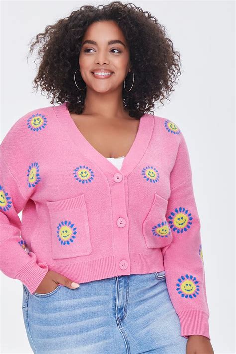 Plus Size Floral Cardigan Sweater